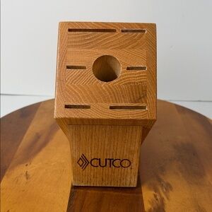 Cutco Galley Set Knife Block #1743 7 Slots Natural Wood Honey color, minor wear.